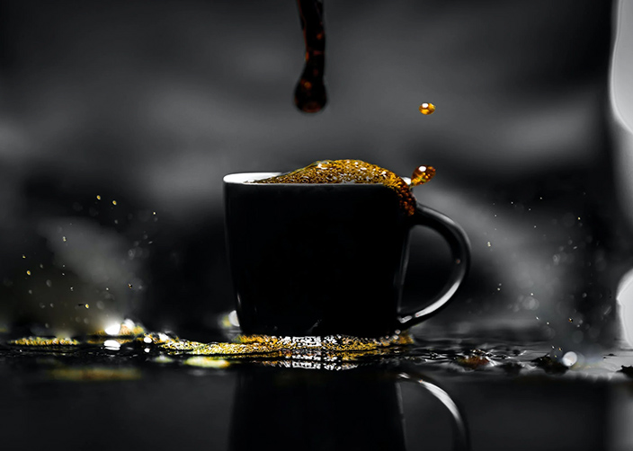 Grãos de café sendo preparados